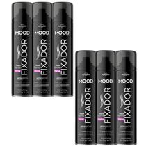 Kit 6 Hair Spray Fixador Forte Mood 400Ml - My Health