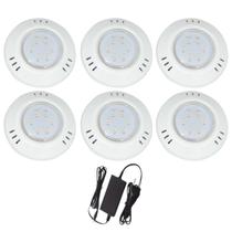 Kit 6 Hiper Led 9W Azul Abs Piscina E Fonte 5A Kit 6 Hiper Led 9W Azul Abs Piscina E Fonte 5A