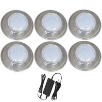 Kit 6 Hiper Led Brustec 6W Branco Inox 316L + Fonte 3A Kit 6 Hiper Led Brustec 6W Branco Inox 316L + Fonte 3A