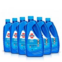 KIT 6 HTH Limpa Bordas Para Limpeza e Manutenção de Piscina 1 Litro