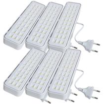 Kit 6 Iluminária de Emergência Luz 30 Led Bivolt 110v 220v Kit 6 Iluminária de Emergência Luz 30 Led Bivolt 110v 220v