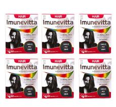 Kit 6 Imunevitta Hair Cabelos, Pele E Unhas 60 Cáps. Kit 6 Imunevitta Hair Cabelos, Pele E Unhas 60 Cáps.