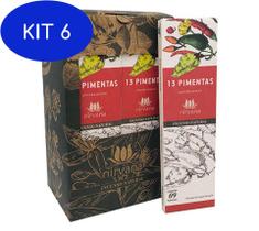 Kit 6 Incenso Natural Nirvana 13 Pimentas