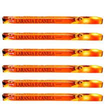 Kit 6 Incensos Hem Laranja e Canela Aroma Relaxante Aromático