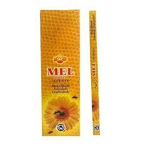 Kit 6 Incensos Indiano Mel Doçura, Harmonia e Atração de Boas Energias