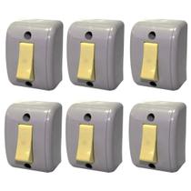 Kit 6 Interruptor Silentoque Sobrepor Simples 10a 1500 Pial Kit 6 Interruptor Silentoque Sobrepor Simples 10a 1500 Pial