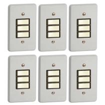 Kit 6 Interruptor Simples Horizontal 10a/250v Cinza Pial Kit 6 Interruptor Simples Horizontal 10a/250v Cinza Pial