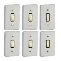 Kit 6 Interruptor Simples Vertical 10a 250v 4x2 Cinza Silentoque Kit 6 Interruptor Simples Vertical 10a 250v 4x2 Cinza Silentoque