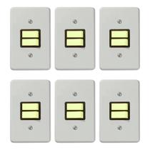 Kit 6 Interruptores Paralelos Com Placa 10a 250v 2104 - Pial
