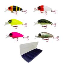 Kit 6 Isca Artificial Mini Crank Matadeira + Estojo De Pesca Kit 6 Isca Artificial Mini Crank Matadeira + Estojo De Pesca
