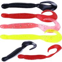 Kit 6 Iscas Artificiais Grub Colorido 12cm 9.2g Trairão Tucunaré