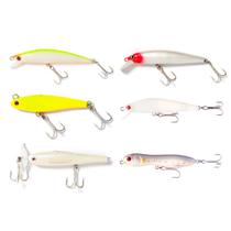 Kit 6 Iscas Artificiais Lucky Nelson Nakamura Meia Água + Superfície 7,5-11cm