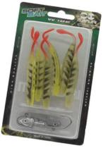 Kit 6 Iscas Artificiais Soft Shad + 2 Anzol Jig Head Maruri