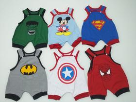 kit 6 Jardineira / macacão para bebe recém nascido 100% algodão tamanho 0 a 3 meses kit 6 Jardineira / macacão para bebe recém nascido 100% algodão tamanho 0 a 3 meses