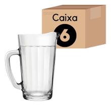 kit 6 Jarra De Suco Vidro Estilo Copo Americano 750ml C/alça Nadir - Nadir Figueiredo