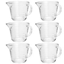 Kit 6 Jarras Medidoras de Vidro 700ml Lyor Copos Medidas Receitas Alça Bico