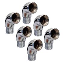 Kit 6 Joelho Cotovelo Curva Metal Cromado Rm X Rf 1/2'' X90
