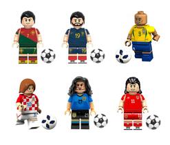 Kit 6 jogadores de futebol fenomeno cr7 suarez seleçao copa do mundo