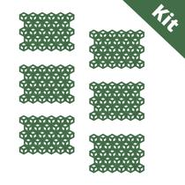 Kit 6 Jogo Americano de Feltro Polígonos Verde Grama - Cia Laser