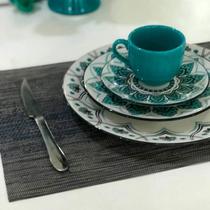 Kit 6 Jogo Americano Mesa Posta Sousplat Riscado Grafite Kit 6 Jogo Americano Mesa Posta Sousplat Riscado Grafite