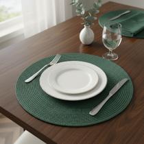 Kit 6 Jogo Americano Redondo 38cm Sousplat Para Mesa Posta Elegante Cozinha Decorada Almoço Jantar