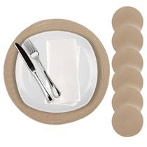 Kit 6 Jogo Americano Redondo Mesa Posta Sousplat Supla Cozinha 38 cm - CASAMBIENTE