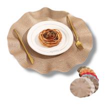 Kit 6 jogo Americano Redondo Ondulado Sousplat Mesa Posta Kit 6 jogo Americano Redondo Ondulado Sousplat Mesa Posta