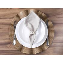 Kit 6 Jogo Americano Requinte Ondulado Palha - Tessi Kit 6 Jogo Americano Requinte Ondulado Palha - Tessi