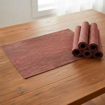 Kit 6 Jogo de Mesa Americano Marrom Mimo Style Design Riscado Sofisticado Kit 6 Jogo de Mesa Americano Marrom Mimo Style Design Riscado Sofisticado