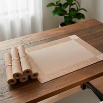 Kit 6 Jogo de Mesa Americano Shine Gold Retangular Mimo Style Fácil de Limpar