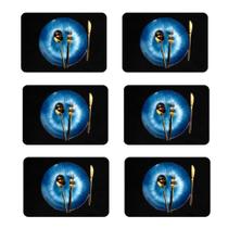 kit 6 jogos americano de couro fácil limpeza + porta copo kit 6 jogos americano de couro fácil limpeza + porta copo