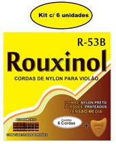 Kit 6 Jogos Cordas Nylon Violão Tensão Média Rouxinol R53B