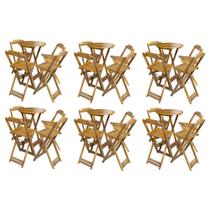 Kit 6 Jogos de Mesa Bistrô de Madeira com 4 Cadeiras Dobravel Ideal para Bar e Restaurante Mel Kit 6 Jogos de Mesa Bistrô de Madeira com 4 Cadeiras Dobravel Ideal para Bar e Restaurante Mel