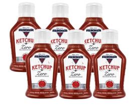 Kit 6 ketchup tradicional hemmer zero açucar squeeze 310g