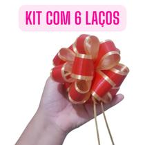 Kit 6 Laços Bola Prontos Presente Aniversário Mães Namorados