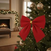 Kit 6 Laços De Natal Lacinho Para Árvore De Natal Vermelho
