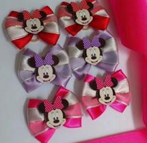 Kit 6 laços Pet tema minie