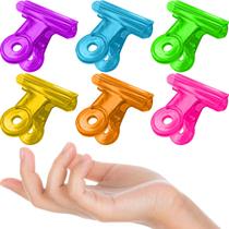 Kit 6 Lacre Prendedor Clip Colorido Embalagem Saco Alimentos