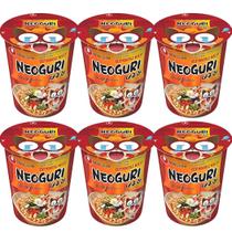 Kit 6 Lamen Coreano Neoguri Hot & Spicy Copo 62g Comida Coreana Dorama - Nongshim