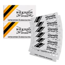 Kit 6 Lâminas de Barbear Navalha para Barbeador Fio Duplo Aço Inox Wilkinson Sword