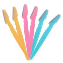 Kit 6 Lâminas Navalha Depilação Facial Feminina Sobrancelha