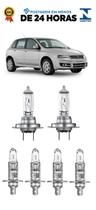 Kit 6 Lampada Farol e Milha Stilo 2003 2004 2005 2006 2007 2008 2009 2010 2011 2012 H1 H7 H1