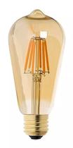 Kit 6 lâmpada filamento led decorativa retro vintage ambar