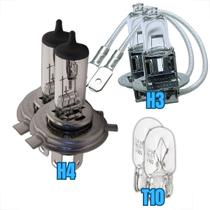 Kit 6 Lâmpada Halógena H4 H3 T10 12V Faróis Sinalização Luz Kit 6 Lâmpada Halógena H4 H3 T10 12V Faróis Sinalização Luz