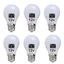 Kit 6 Lâmpada Led 9w 12v E27 Uso Bateria Barco Solar Camping
