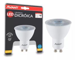 Kit 6 Lampada Led Dicroica MR16 GU10 4W Branco Quente 2700K