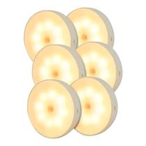 Kit 6 Lâmpada Luminária Sem Fio Recarregável USB Com Sensor de Movimento e Luminosidade