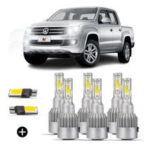 Kit 6 Lâmpada Super Led Farol Alto Baixo Milha Amarok