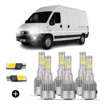 Kit 6 Lâmpada Super Led Farol Alto Baixo Milha Ducato