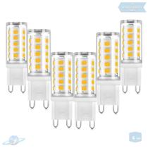 Kit 6 Lâmpadas De Led Halopin G9 3W Branco Quente (3000K)